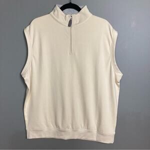 G-Mac by Kartel men's golf vest extra large cream NEW quarter zip